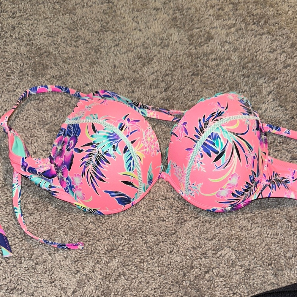 Floral Pink Bikini Top